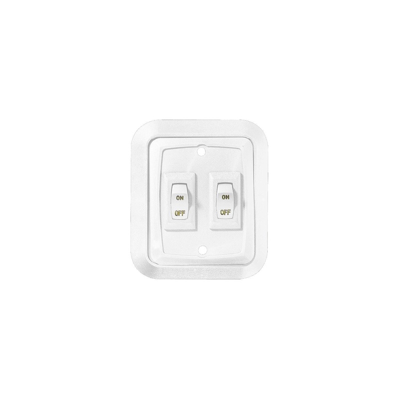 RV Designer S657 DC Dual Wall Switch in Plate, White