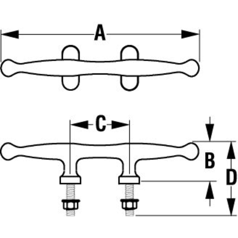 Sea-Dog Line 041666-1 0416661 Smart Cleat – Stud Mount , 6-1/4″