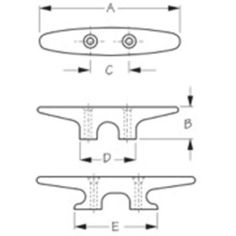 Sea-Dog Line 043342-1 SeaDog 0433421 Heavy Duty Nylon Cleat, Flat Dark Earth, 1 pr.