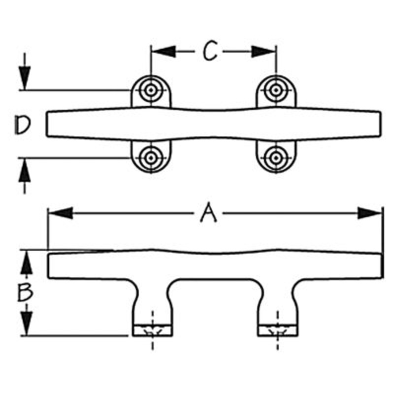 Sea-Dog Line 044604-1 Chrome Zinc Open Base Cleat