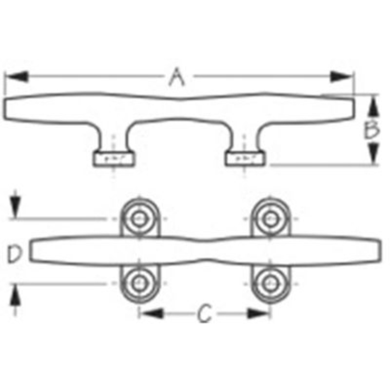 Sea-Dog Line 41710 041710 Heavy Duty Stainless Steel Open Base Cleat, 10″